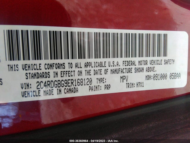 Dodge Grand Caravan Se 2014 2C4RDGBG9ER168120 Image 9