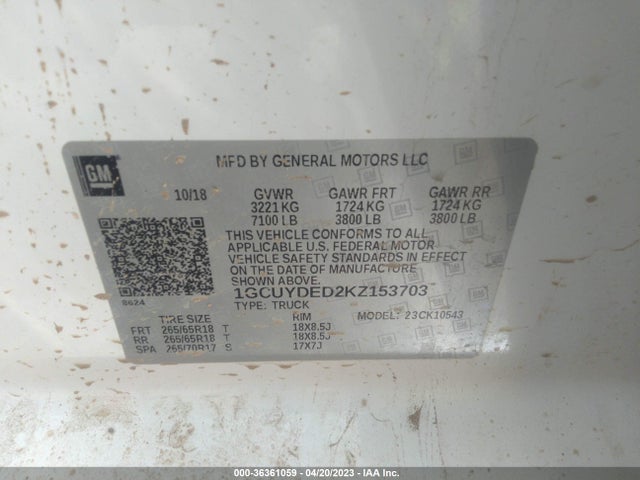 Chevrolet Silverado 1500 Lt 2019 1GCUYDED2KZ153703 Image 9