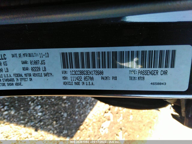 1C3CCBBG3EN172600 Chrysler 200 Touring