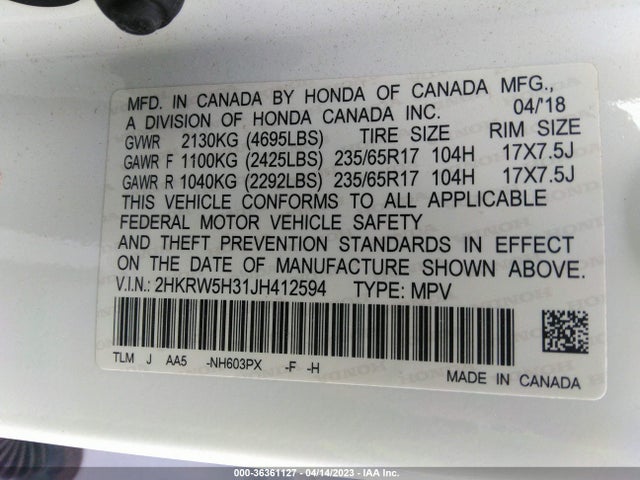 Honda CR-V LX 2018 2HKRW5H31JH412594 Image 9