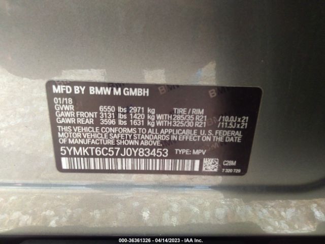 5YMKT6C57J0Y83453 BMW X5 M