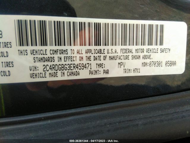 2C4RDGBG3ER459471 Dodge Grand Caravan American Value Pkg