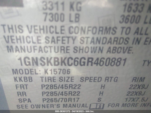 Chevrolet Tahoe Lt 2016 1GNSKBKC6GR460881 Image 11