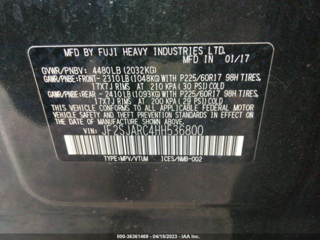 JF2SJARC4HH536800 Subaru Forester Limited