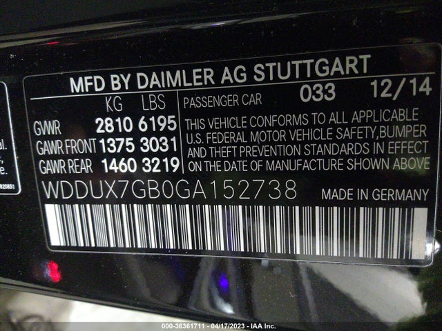 2016 Mercedes-Benz Maybach, VIN: WDDUX7GB0GA152738
