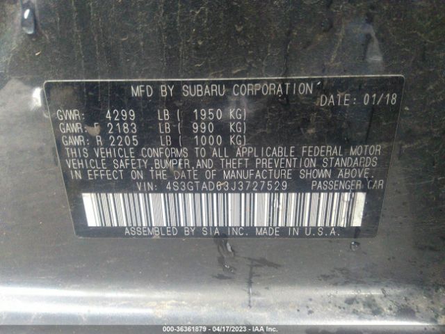 4S3GTAD63J3727529 Subaru Impreza Premium