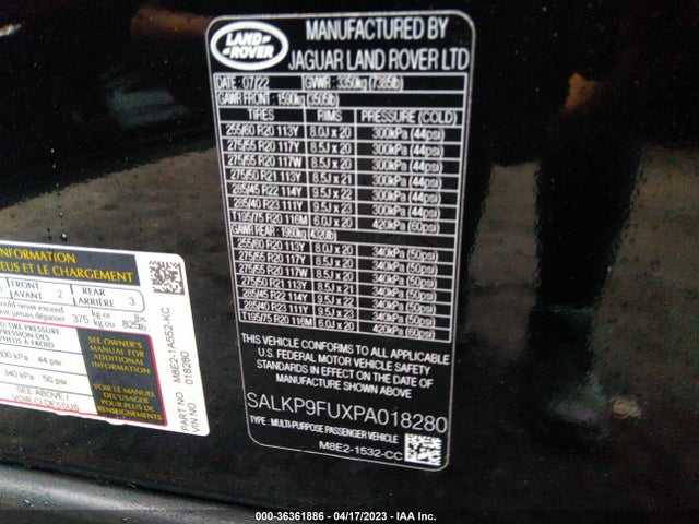 2023 Land Rover New Range Rover, VIN: SALKP9FUXPA018280