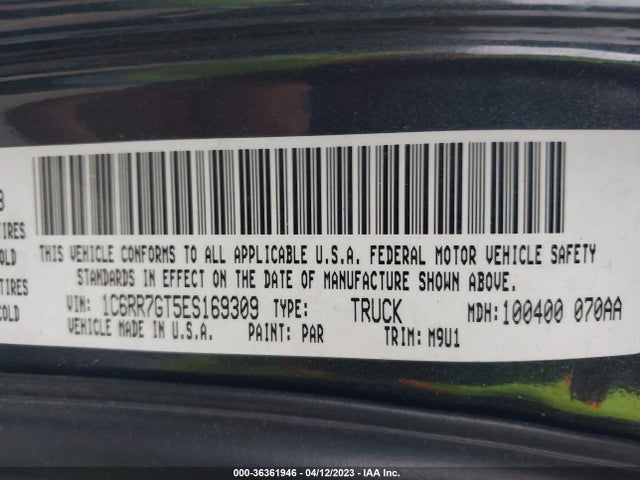 1C6RR7GT5ES169309 RAM 1500 Big Horn
