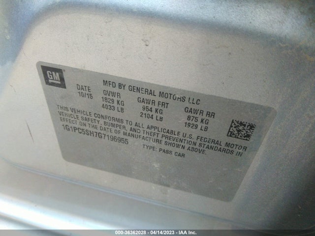 Chevrolet Cruze Limited Ls 2016 1G1PC5SH7G7196955 Image 10