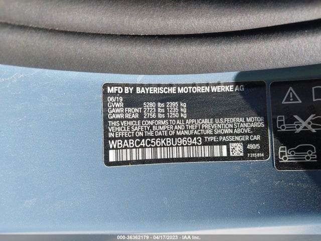 2019 BMW 8 Series, VIN: WBABC4C56KBU96943