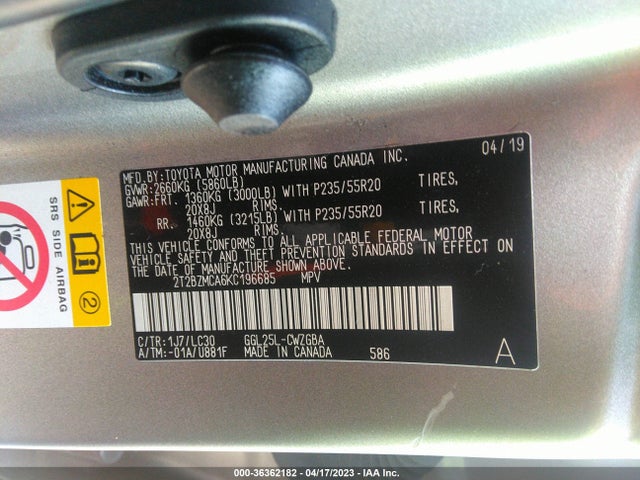 2T2BZMCA6KC196685 Lexus Rx Rx 350