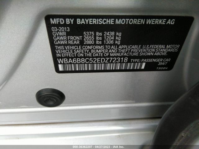 WBA6B8C52EDZ72318 BMW 6 Series 640i Xdrive
