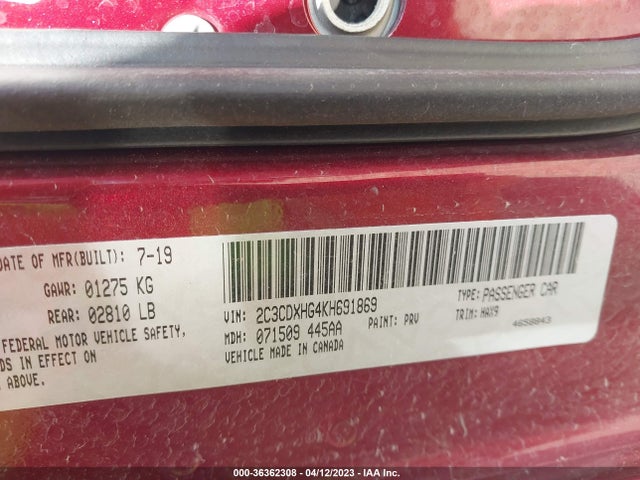 Dodge CHARGER GT 2019 2C3CDXHG4KH691869 Image 9