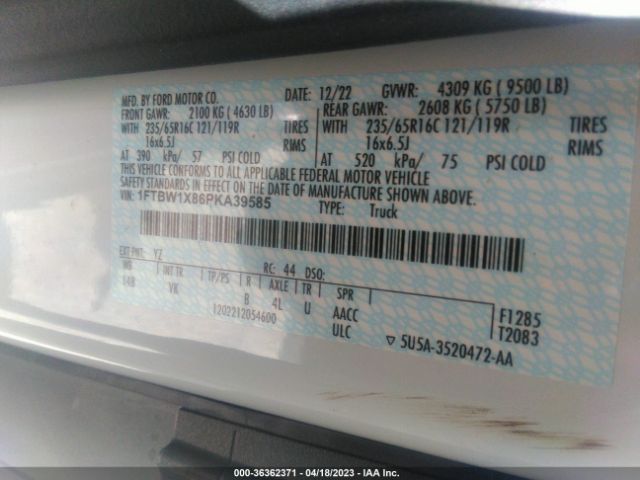 1FTBW1X86PKA39585 Ford TRANSIT CARGO VAN