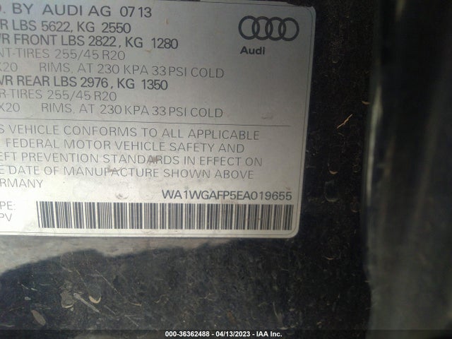 WA1WGAFP5EA019655 Audi Q5 Prestige