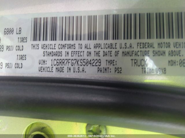 1C6RR7FG7KS504229 RAM 1500 Classic Express