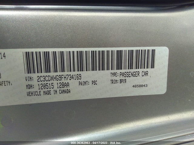 Dodge Charger Sxt 2015 2C3CDXHG9FH734169 Image 10
