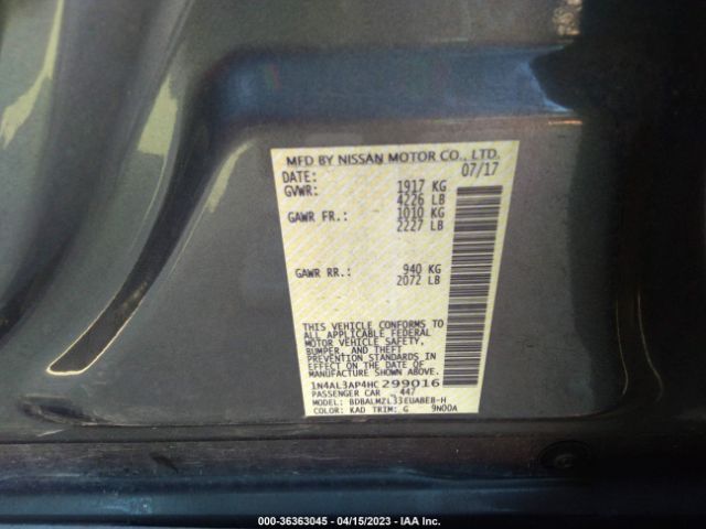 1N4AL3AP4HC299016 Nissan Altima 2.5 Sv