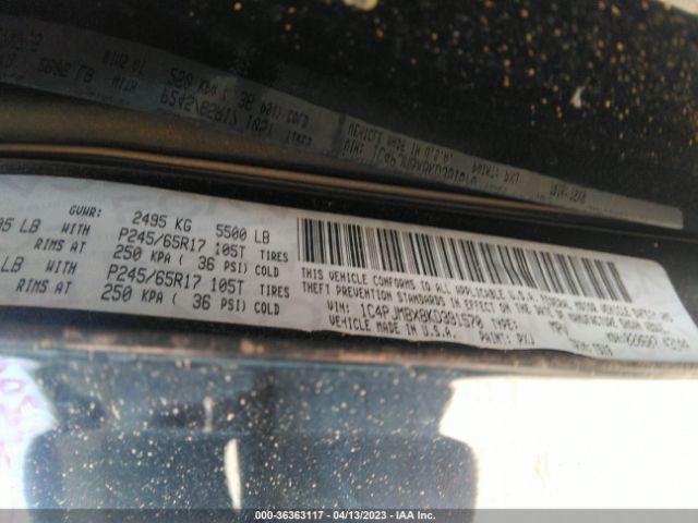 1C4PJMBX8KD391570 Jeep Cherokee Trailhawk