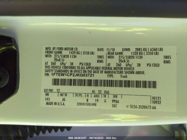 1FTEW1CP2JKG03721 Ford F-150 Xl/xlt/lariat