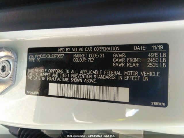 YV1102EK8L2370657 Volvo V60 Momentum