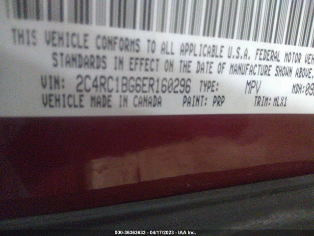 2C4RC1BG6ER160296 Chrysler Town & Country Touring