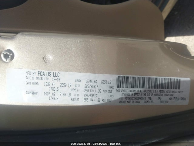 Dodge Grand Caravan Sxt 2016 2C4RDGCG5GR262514 Image 9