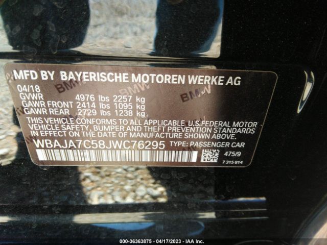 WBAJA7C58JWC76295 BMW 5 Series 530i Xdrive