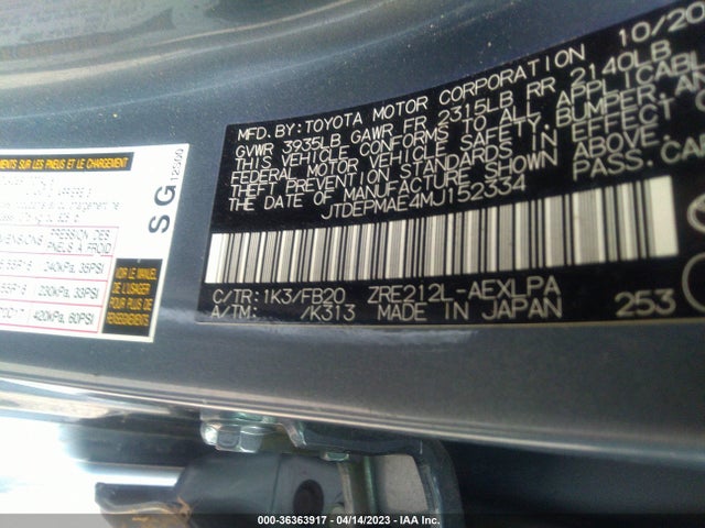 Toyota COROLLA LE 2021 JTDEPMAE4MJ152334 Image 9