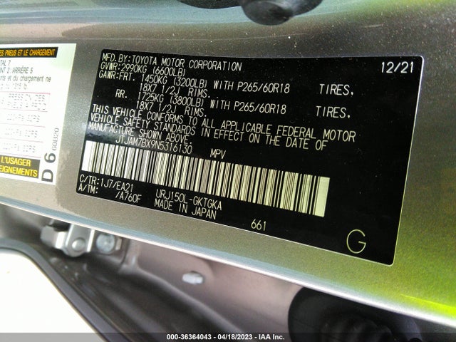 JTJAM7BX9N5316130 Lexus Gx Gx 460 Premium