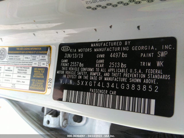 KIA Optima Lx 2020 5XXGT4L34LG383852 Image 9