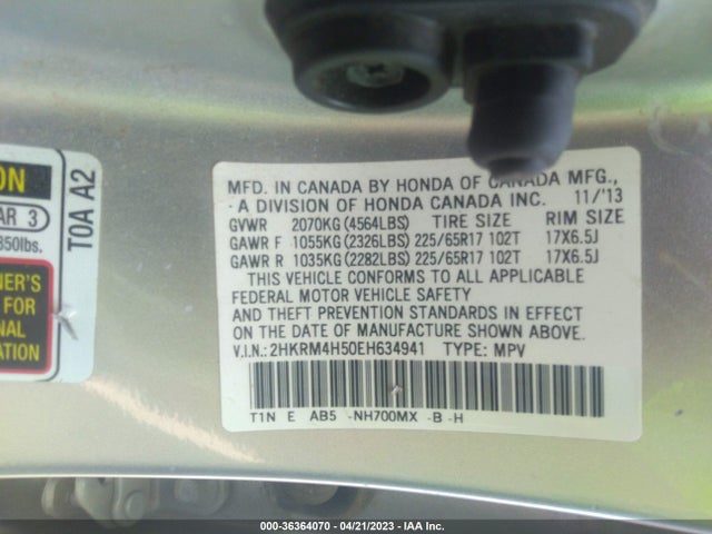 Honda CR-V EX 2014 2HKRM4H50EH634941 Image 9
