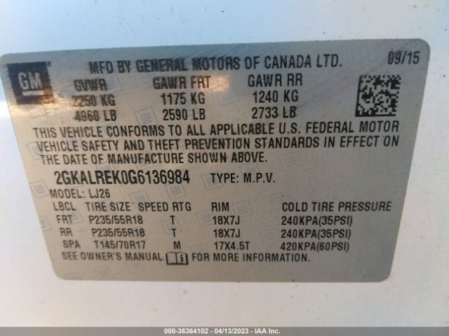 2GKALREK0G6136984 GMC Terrain Denali