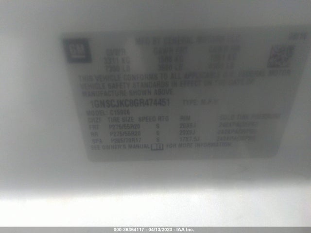 Chevrolet Suburban Ltz 2016 1GNSCJKC8GR474451 Image 10