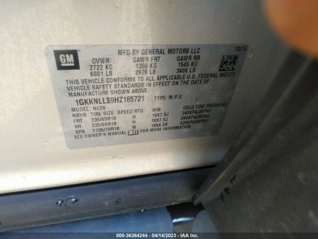 1GKKNLLS9HZ185721 GMC ACADIA SLE