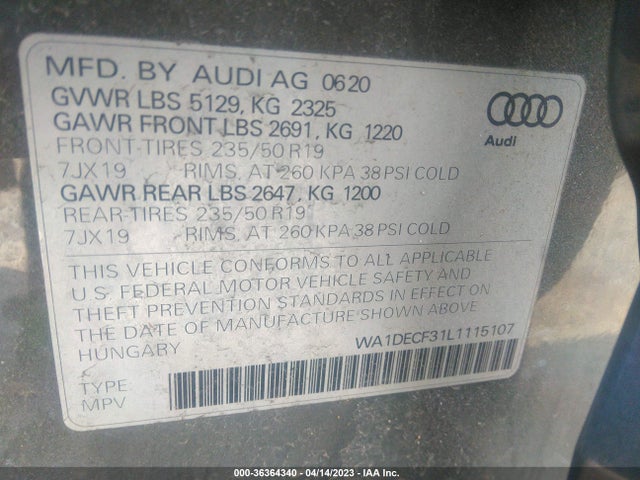 WA1DECF31L1115107 Audi Q3 S Line Premium