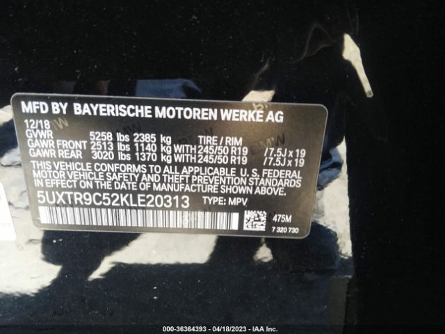 5UXTR9C52KLE20313 BMW X3 Xdrive30i