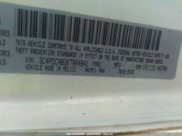 3C4PDCAB2KT864641 Dodge Journey Se Value Pkg