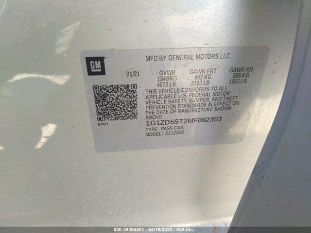 Chevrolet MALIBU LT 2021 1G1ZD5ST2MF062303 Image 9