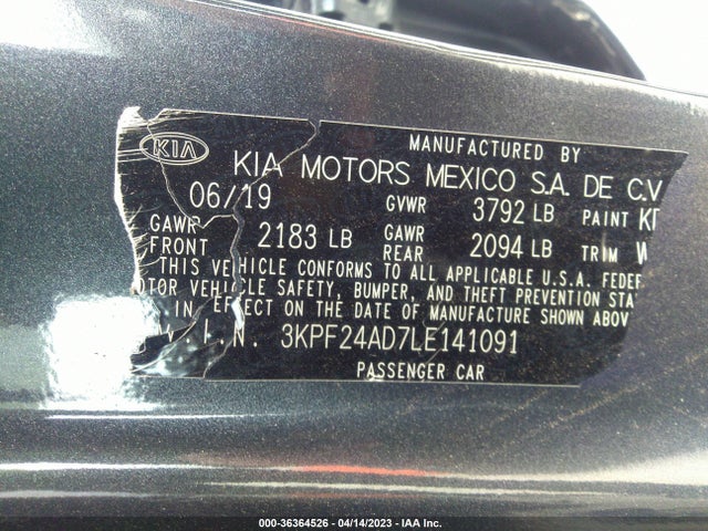 KIA Forte Lxs 2020 3KPF24AD7LE141091 Image 10