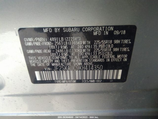 JF2SKAUC9KH414350 Subaru Forester Limited