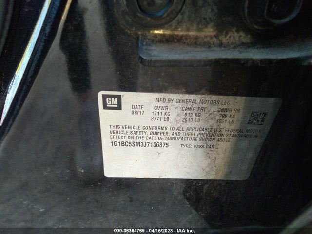 Chevrolet CRUZE LS 2018 1G1BC5SM3J7106375 Image 9