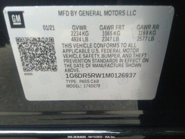 Cadillac Ct5 V-series 2021 1G6DR5RW1M0126937 Image 9