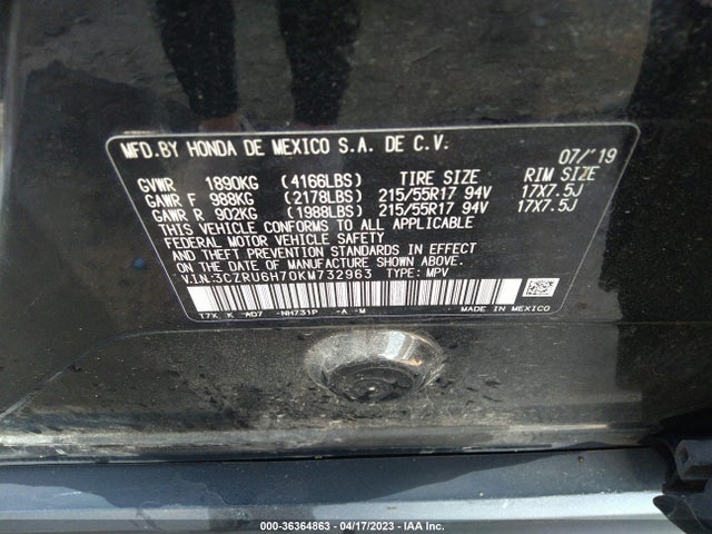 Honda Hr-v Ex-l 2019 3CZRU6H70KM732963 Image 9