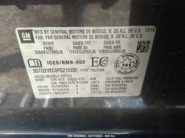3GTU2VEC8FG215335 GMC Sierra 1500 Slt