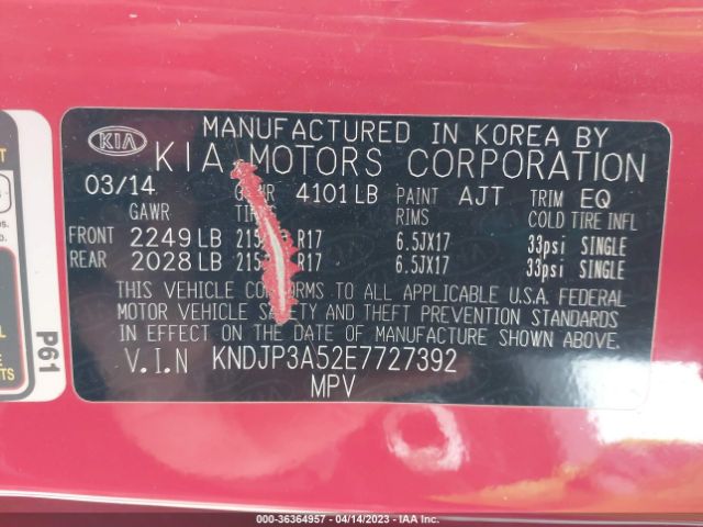 KNDJP3A52E7727392 KIA SOUL +