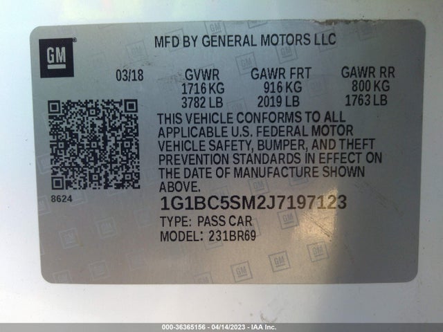 Chevrolet CRUZE LS 2018 1G1BC5SM2J7197123 Image 11