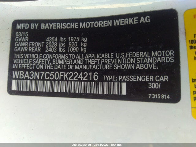WBA3N7C50FK224216 BMW 4 Series 428i