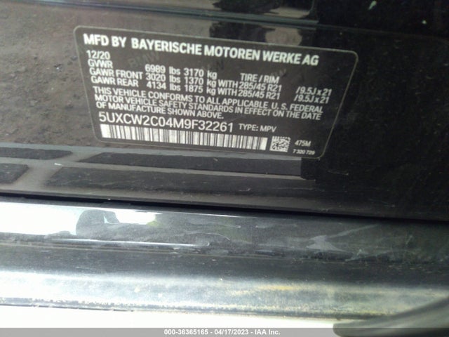 2021 BMW X7, VIN: 5UXCW2C04M9F32261