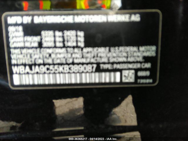 WBAJA9C55KB389087 BMW 5 Series 530e Iperformance